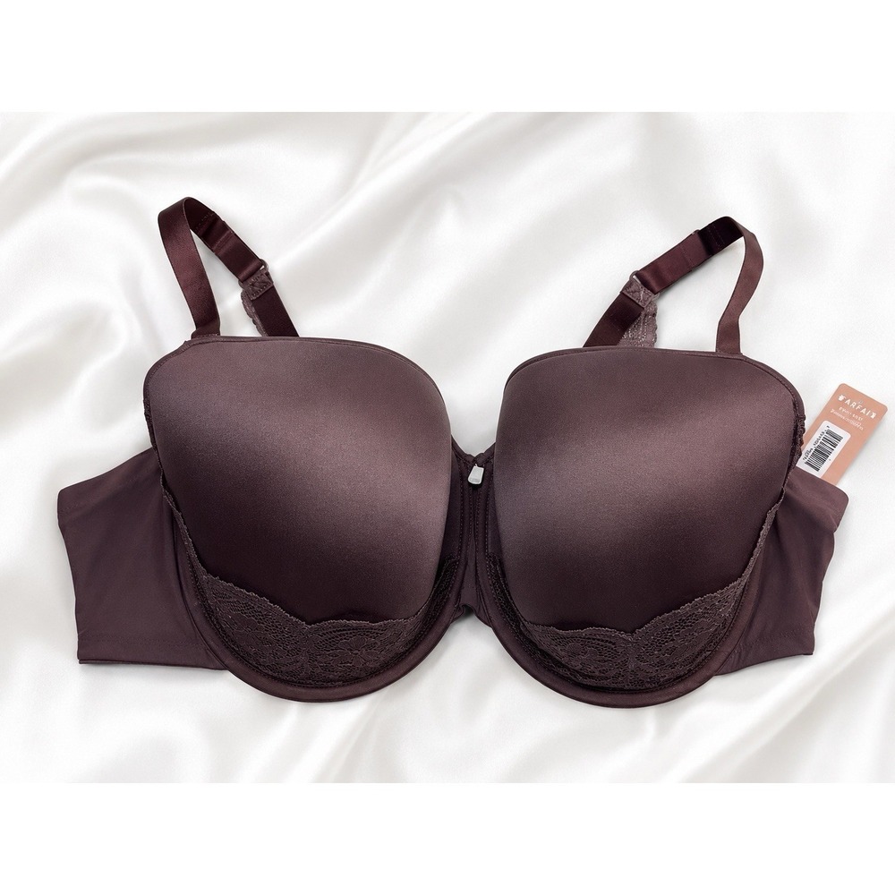New Third Love‎ 24/7 Lace Detail T-Shirt Bra Smooth Cup Underwire Taupe 48D